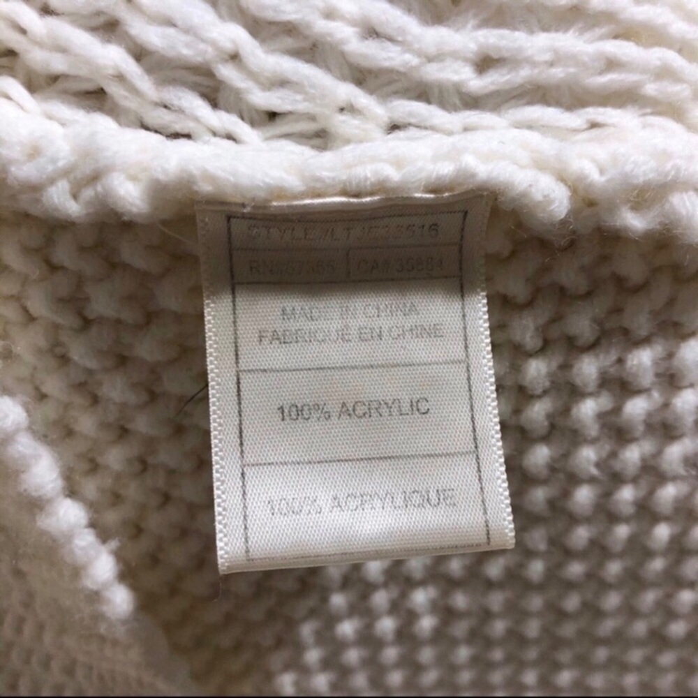 Jack by BB Dakota Open Knit V Neck Sweater Cream Size Medium - Picture 6 of 8